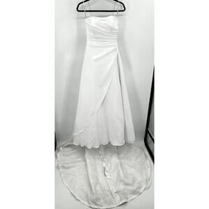 MAGGIE SOTTERO White Sweetheart Strapless Corset Long Train Wedding Dress Size 8